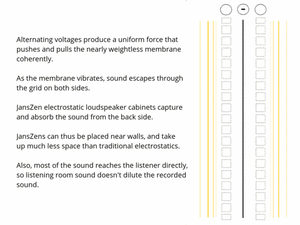 Electrostatic speaker animation